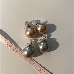 Rose gold and silver earrings